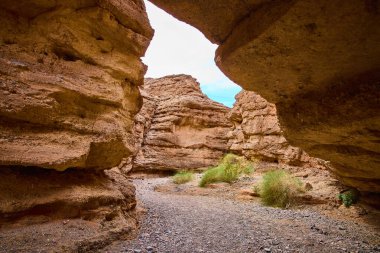Boulder City Nevada 'daki Baykuş Kanyonu' nun engebeli güzelliğini keşfedin. Yükselen kaya oluşumları ve sert çalılar bu sakin çöl manzarasını macera arayanlar için mükemmel tanımlar..