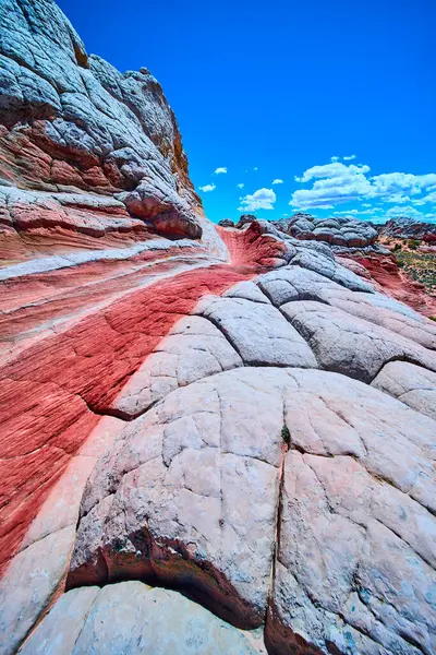 Kum taşı dalgaları ve canlı renkler, Vermilion Cliffs Ulusal Anıtı Arizona 'daki Beyaz Cep' in benzersiz kaya oluşumlarını tanımlar.