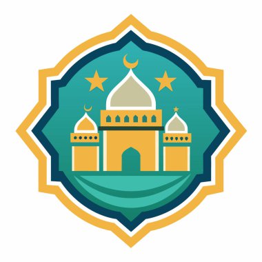 İslami sanattan esinlenilmiş, minimalist beyaz arka planlarda logolar ve rozetler için uygun geometrik desenler içeren karmaşık vektör tasarımları koleksiyonu.