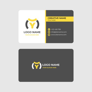 A minimalist vector business card design, perfect for modern professionals seeking a clean and creative branding solution clipart