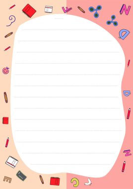 El yapımı okul malzemeleriyle sınırlandırılmış, notlar, günlükler ya da çocuk el sanatları için idealdir. İndir şimdi..