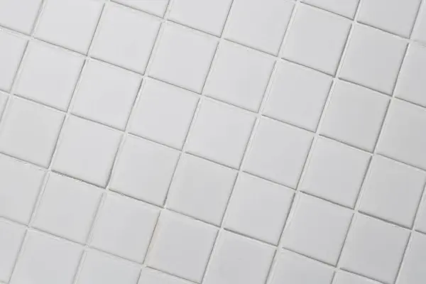 Bílé Mozaikové Dlaždice Pozadí Prázdným Prostorem Pro Prezentaci Ekologických Kosmetických — Stock fotografie