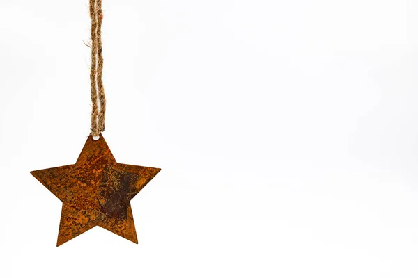 Cartão Saudação Com Estrela Para Natal Advant Recortado Fundo Branco — Fotografia de Stock