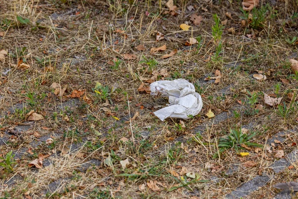 Çöpe Atılan Bir Kese Kağıdı Çevreyi Çöp Gibi Kirletir — Stok fotoğraf
