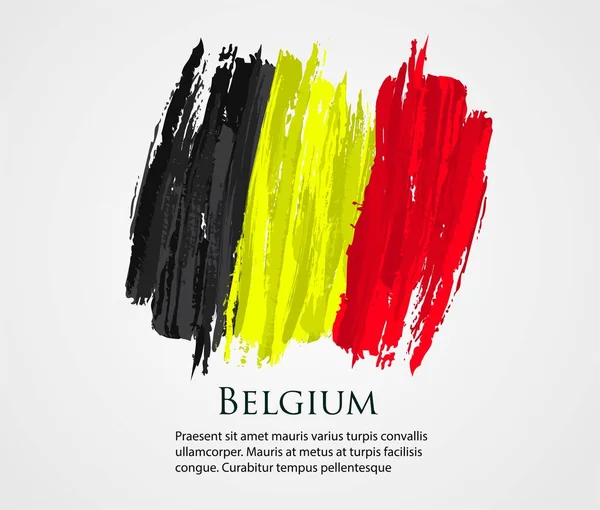 Modèle Vectoriel Illustration Belgique Drapeau Europe Pays Rouge Jaune Noir — Image vectorielle