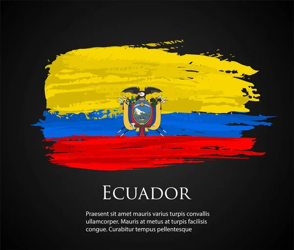 Plantilla Vectorial Ilustración Bandera Ecuador Europa País Rojo Amarillo Verde — Vector de stock