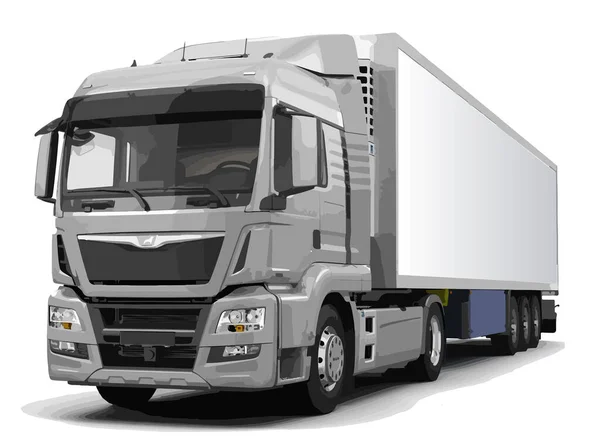 Samochód Ciężarowy Droga Izolowane Tło Biały Szary Wzór Wektor — Wektor stockowy