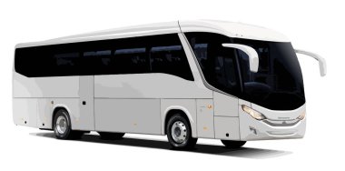 bus toplu taşıma tasarım vektör şablonu izole edilmiş beyaz