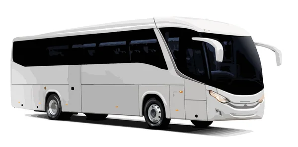 Autobus Progettazione Trasporto Pubblico Modello Vettoriale Isolato Bianco — Vettoriale Stock
