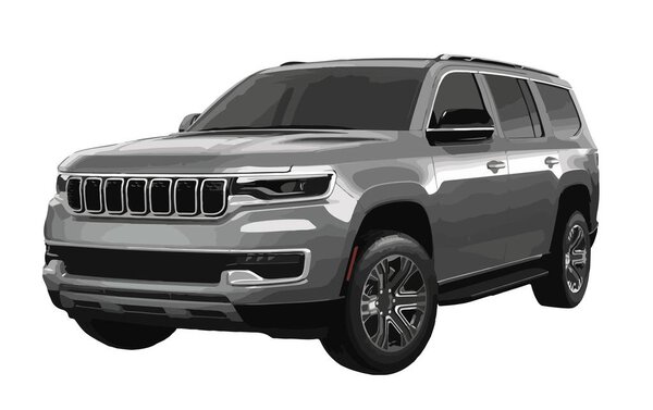 grey silver car art 3d 4x4 vector suv mpv template element sign symbol logo isolated vector graphic design illustration