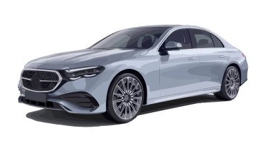 Lüks premium realistik sedan coupe rengi koyu renk yeni 3D araba şehir elektriği 300 sınıf güç modeli yaşam tarzı modern sanat tasarım vektörü izole edilmiş Backgrou şablonu
