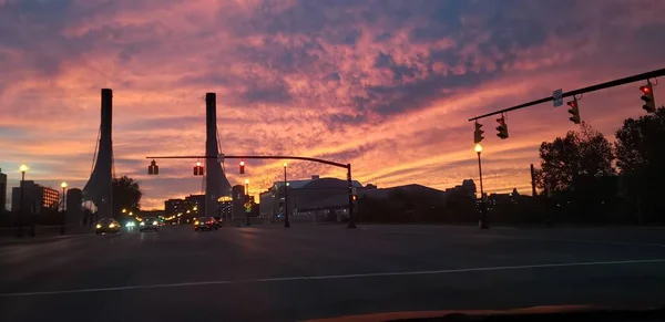 Wschód Słońca Lane Avenue Columbus Ohio — Zdjęcie stockowe