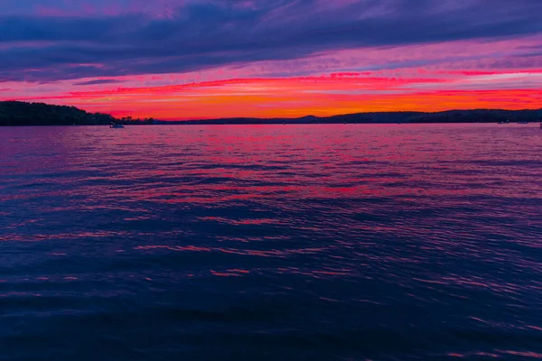 俄亥俄州塞内卡湖的日落 — 图库照片