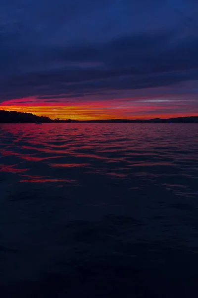Zachód Słońca Nad Jeziorem Seneca Ohio — Zdjęcie stockowe