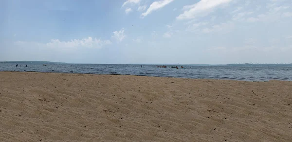 Вид Пляж Східній Арм Гранд Тревер Бей Державний Парк Траверс — стокове фото