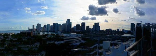 Backlit View Skyline Miami Florida — Stock Photo, Image