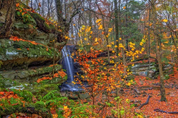 stock image View of Lower Dundee Falls in Autumn, Beach City Wilderness Area, Ohio