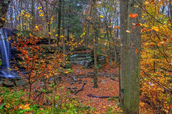 stock image View of Lower Dundee Falls in Autumn, Beach City Wilderness Area, Ohio