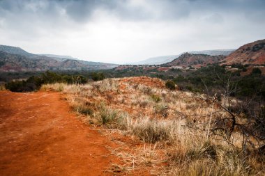 Teksas, Palo Duro Canyon Eyalet Parkı 'nda Bulutlu Gün