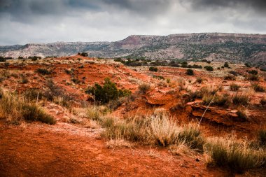 Teksas, Palo Duro Canyon Eyalet Parkı 'nda Bulutlu Gün