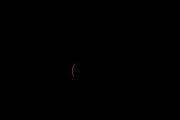 Вид Часткове Сонячне Затемнення Між Першим Другим Контактами Сонце Побачене — стокове фото