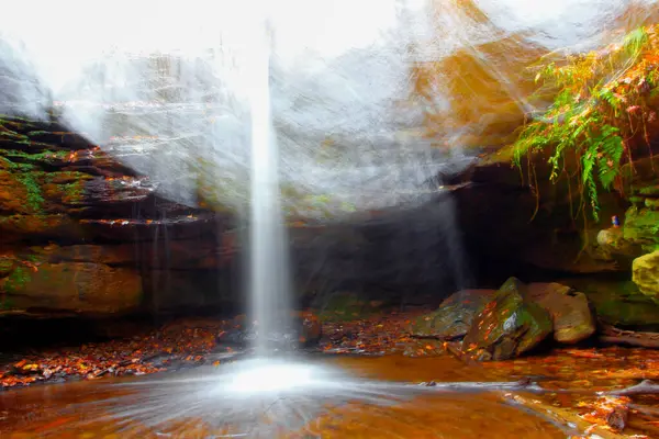 stock image View of Dundee Falls in Autumn, Beach City Wilderness Area, Ohio