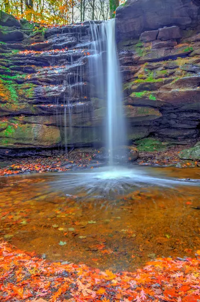 stock image View of Dundee Falls in Autumn, Beach City Wilderness Area, Ohio