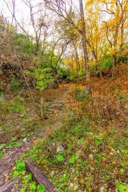 View of Indian Village Canyon in Autumn, Duranceau Park, Columbus, Ohio clipart