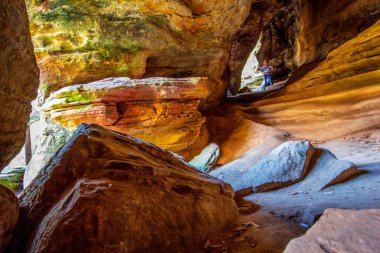 Rockhouse manzaralı, Hocking Hills State Park, Ohio