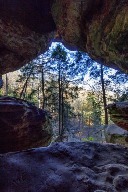 Rockhouse manzaralı, Hocking Hills State Park, Ohio