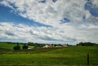 Sonbaharın sonlarında, Holmes County, Ohio 'daki Kırsal Manzara