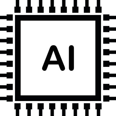AI icon. Artificial intelligence icon. AI. Outline AI icon. Artificial intelligence sign. Vector illustration.