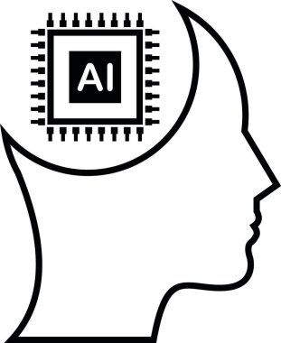 AI. Artificial intelligence. Neural network made with artificial intelligence. Artificial intelligence brain. Vector illustration.