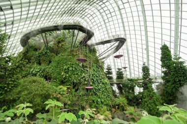 SINGAPORE - 28 Aralık 2022 - Körfez kenarındaki Gardens 'ta Bulut Ormanı Kubbesi