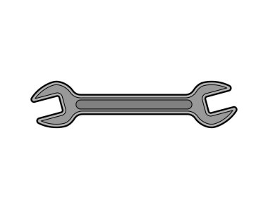 Anahtar izole edildi. Tamir Aracı sembolü. Vektör illüstrasyonu