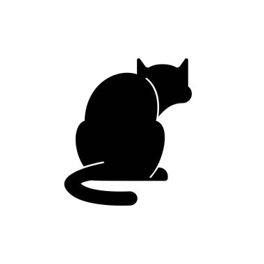 Kedi izole edilmiş. Hayvan Silüeti Vektör illüstrasyonu
