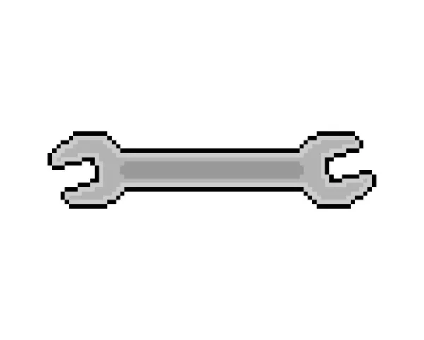 Wrench Pixel Art Repair Tool Bit Pixelated Vector Illustration — Stock Vector