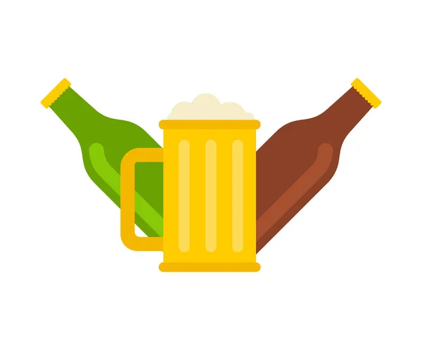 Bir Dan Tanda Ikan Kering Untuk Alehouse Logo Simbol Beer - Stok Vektor