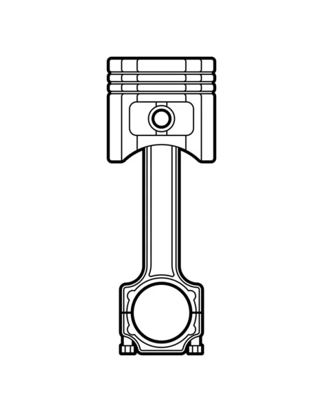 Motorový Píst Izolován Ikona Motocyklových Pístů Symbol Dílny — Stockový vektor