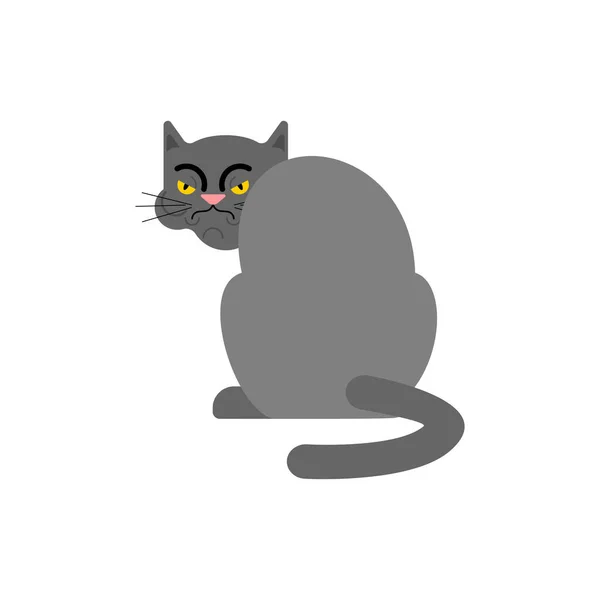 憤慨した猫 ペットは気分が悪い 悪い家の動物ベクトル図 — ストックベクタ
