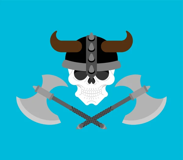 Crâne Viking Isolé Signe Crâne Barbare Berserker Squelette Symbole Tête — Image vectorielle