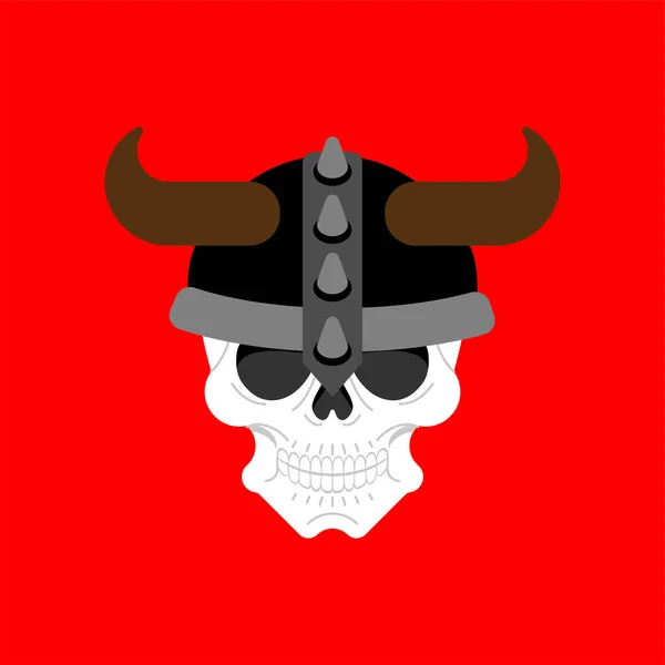 Viking Skull Isolated Barbarian Skull Sign Berserker Skeleton Head Symbol — Stock Vector
