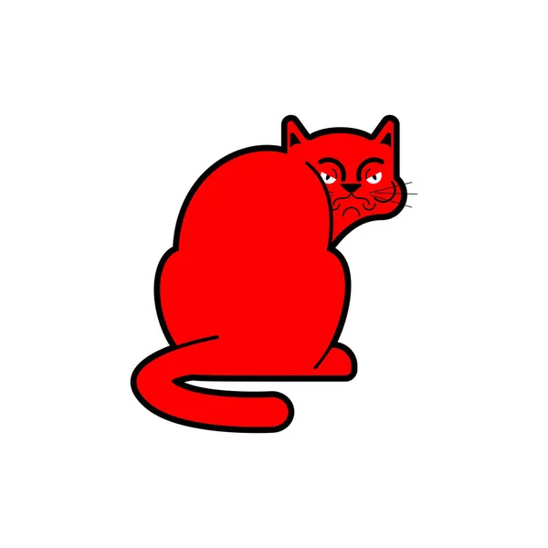 Grollende Katze Haustier Ist Beleidigt Schlechtes Heimtier Vektor Illustration — Stockvektor