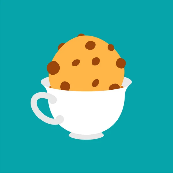 Перемішати Печиво Чашці Кави Векторні Ілюстрації — стоковий вектор