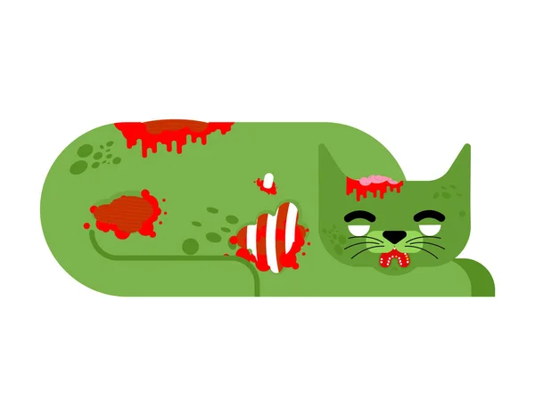 Chat Zombie Isolé Zombi Animal Compagnie Illustration Vectorielle — Image vectorielle
