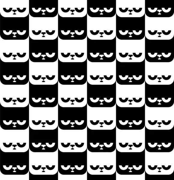 Кіт Чорно Білий Візерунок Тварина Фон — стоковий вектор