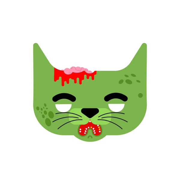 Zombie Cat Isolated Zombi Pet Vector Illustration — Stock Vector