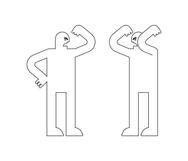 Les Opposants Crient Jurent Querelle Deux Personnes — Image vectorielle