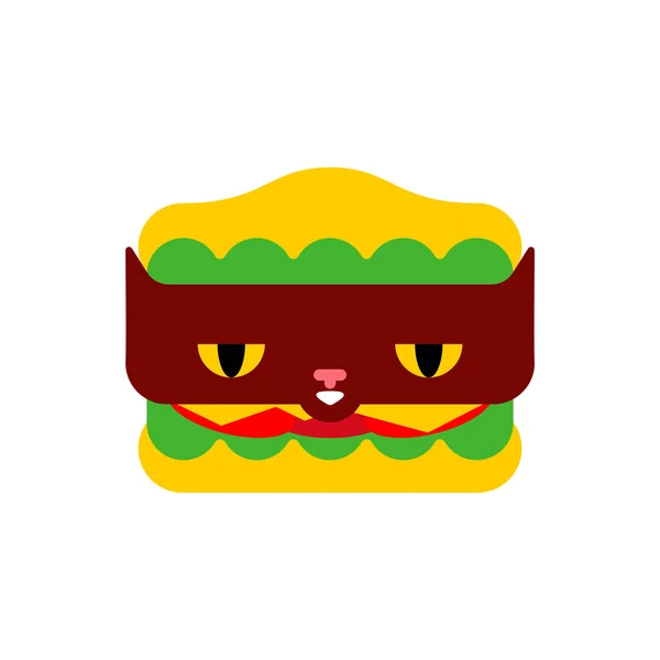 Бургер Кіт Мультфільм Ізольований Гамбургерський Кіт — стоковий вектор