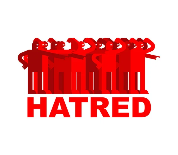 Έννοια Μίσους Άνθρωποι Βρίζουν Και Κατηγορούν Σημάδι Εκφοβισμού — Διανυσματικό Αρχείο